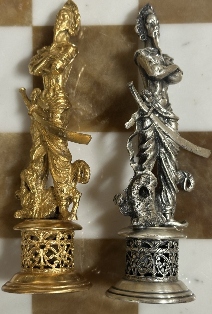 Jeu d’échecs en Argent et Vermeil-photo-7