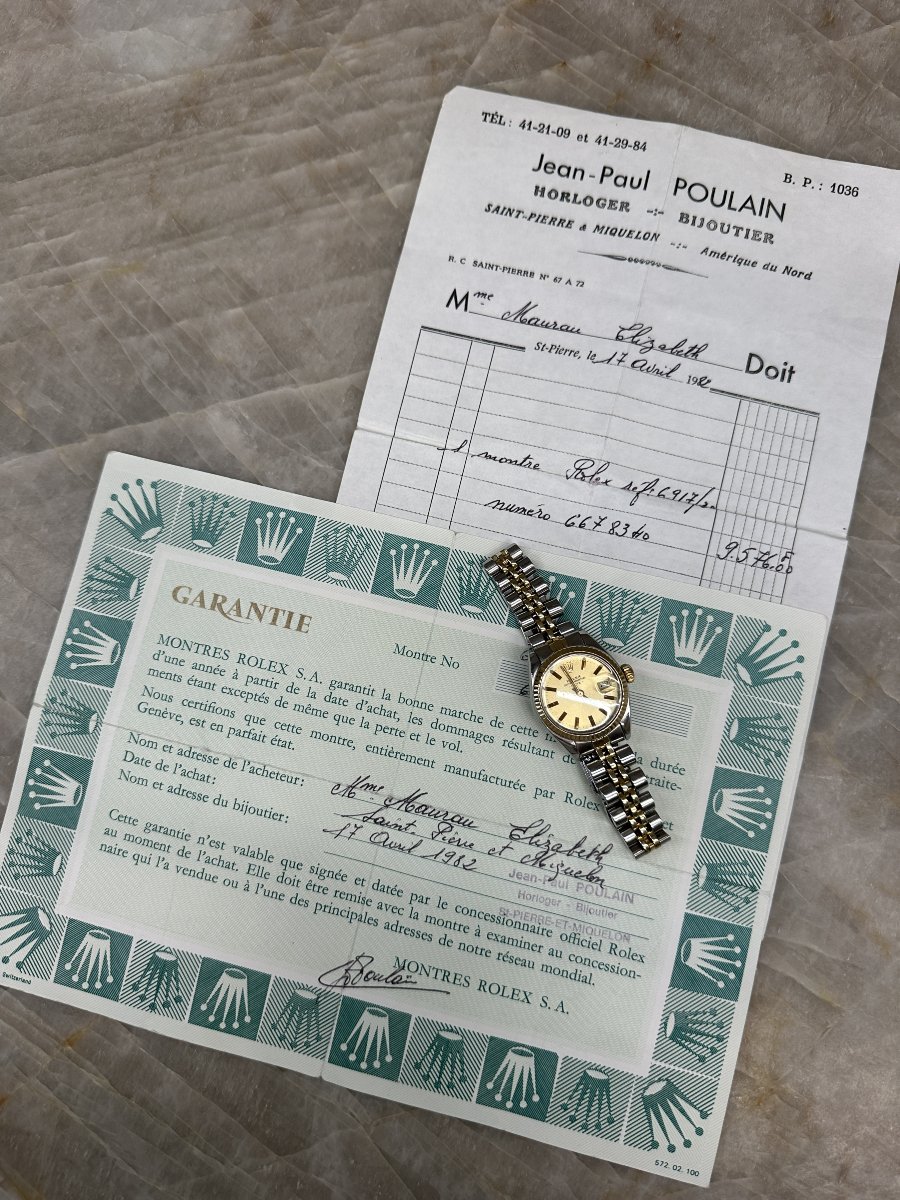 Rolex Oyster Perpetual Date Femme réf. 6917/3, avec documents, 1982-photo-2