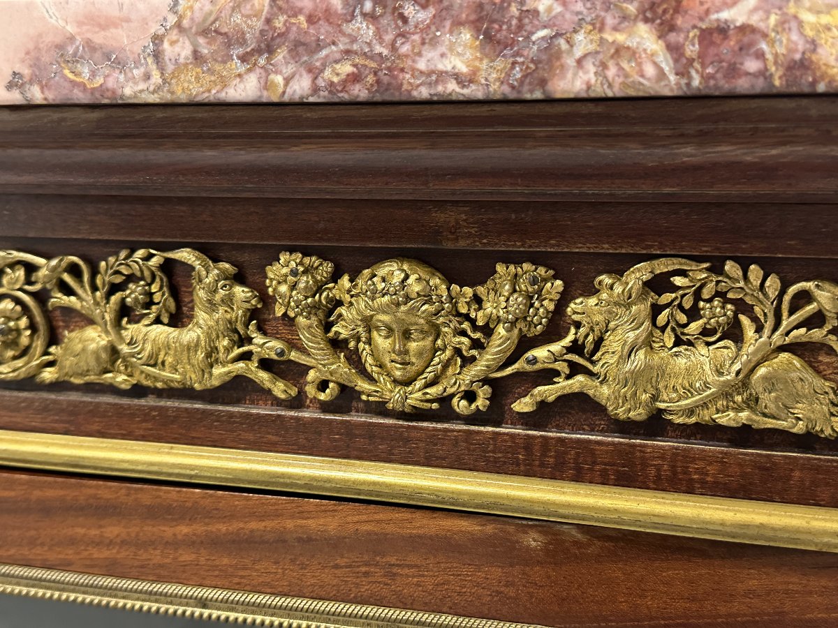 Vitrine de Style Louis XVI att. F. Linke et Marqueterie, Bronzes Dorés, XIXe-photo-2