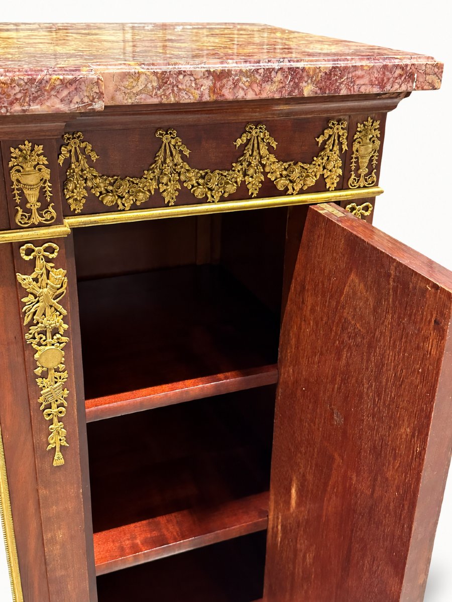Vitrine de Style Louis XVI att. F. Linke et Marqueterie, Bronzes Dorés, XIXe-photo-4