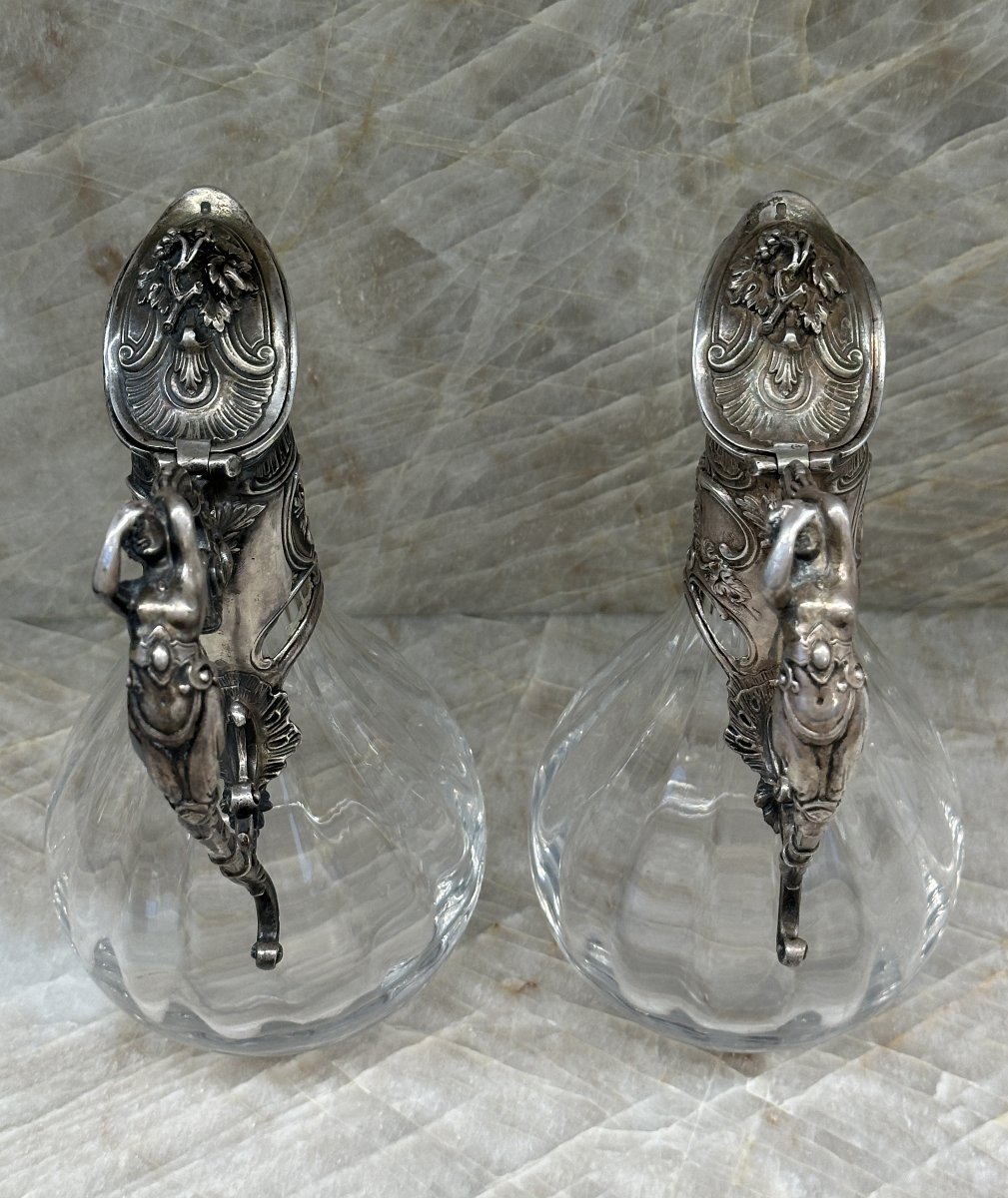 Paire de Carafes en Argent, France , XIXe siècle-photo-3