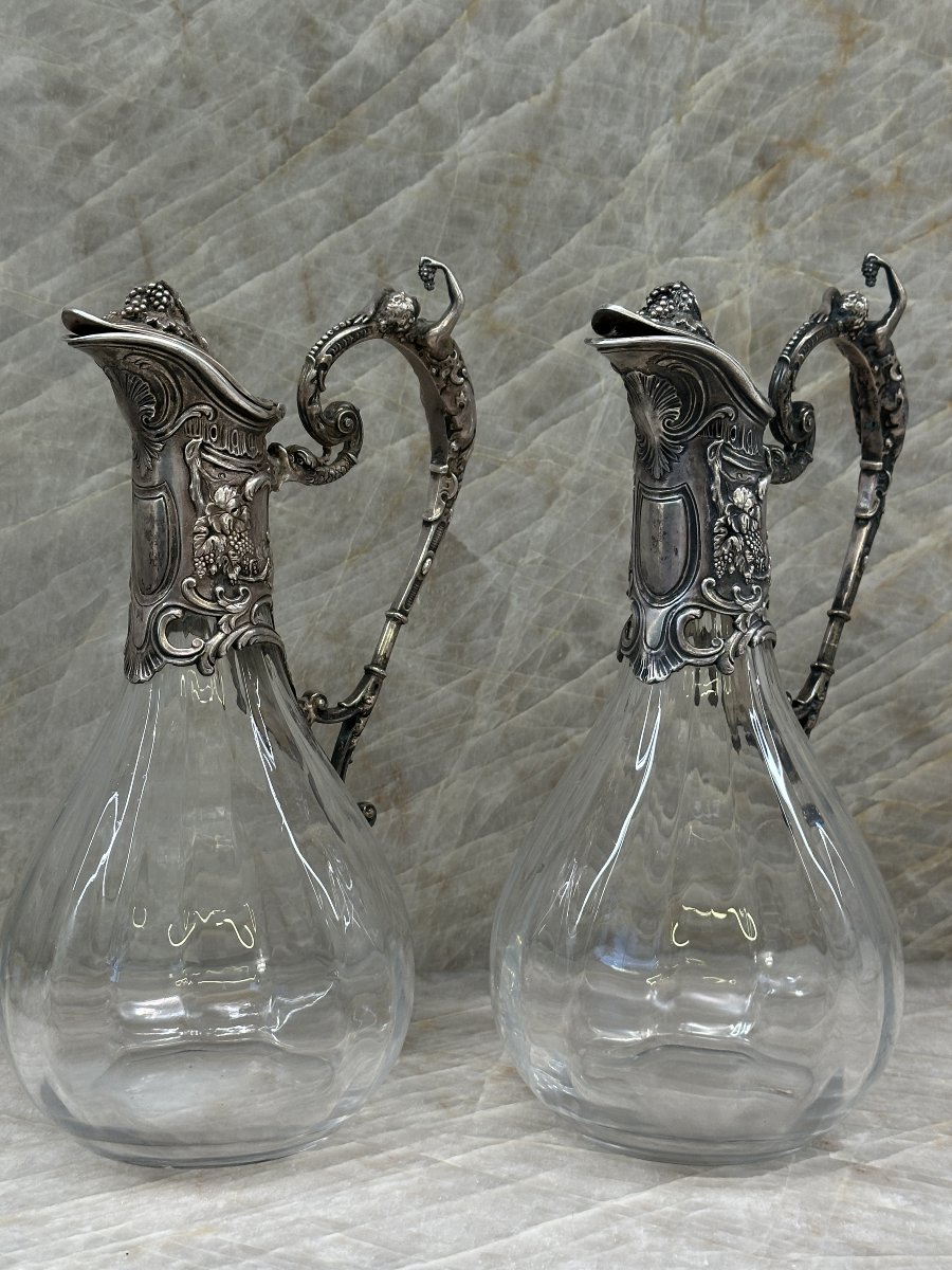 Paire de Carafes en Argent, France , XIXe siècle-photo-4