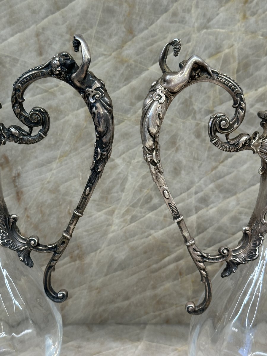 Paire de Carafes en Argent, France , XIXe siècle-photo-6