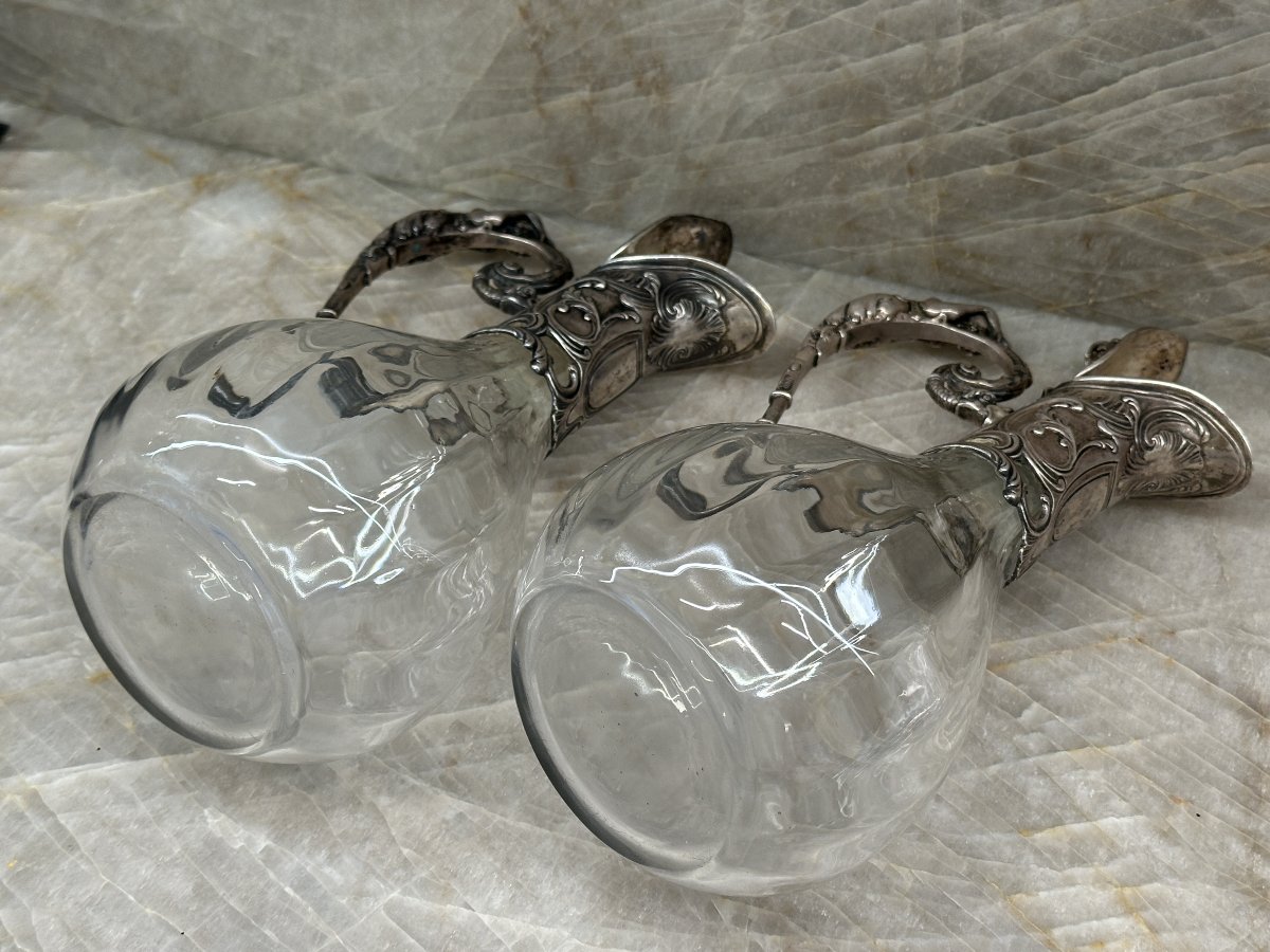 Paire de Carafes en Argent, France , XIXe siècle-photo-8