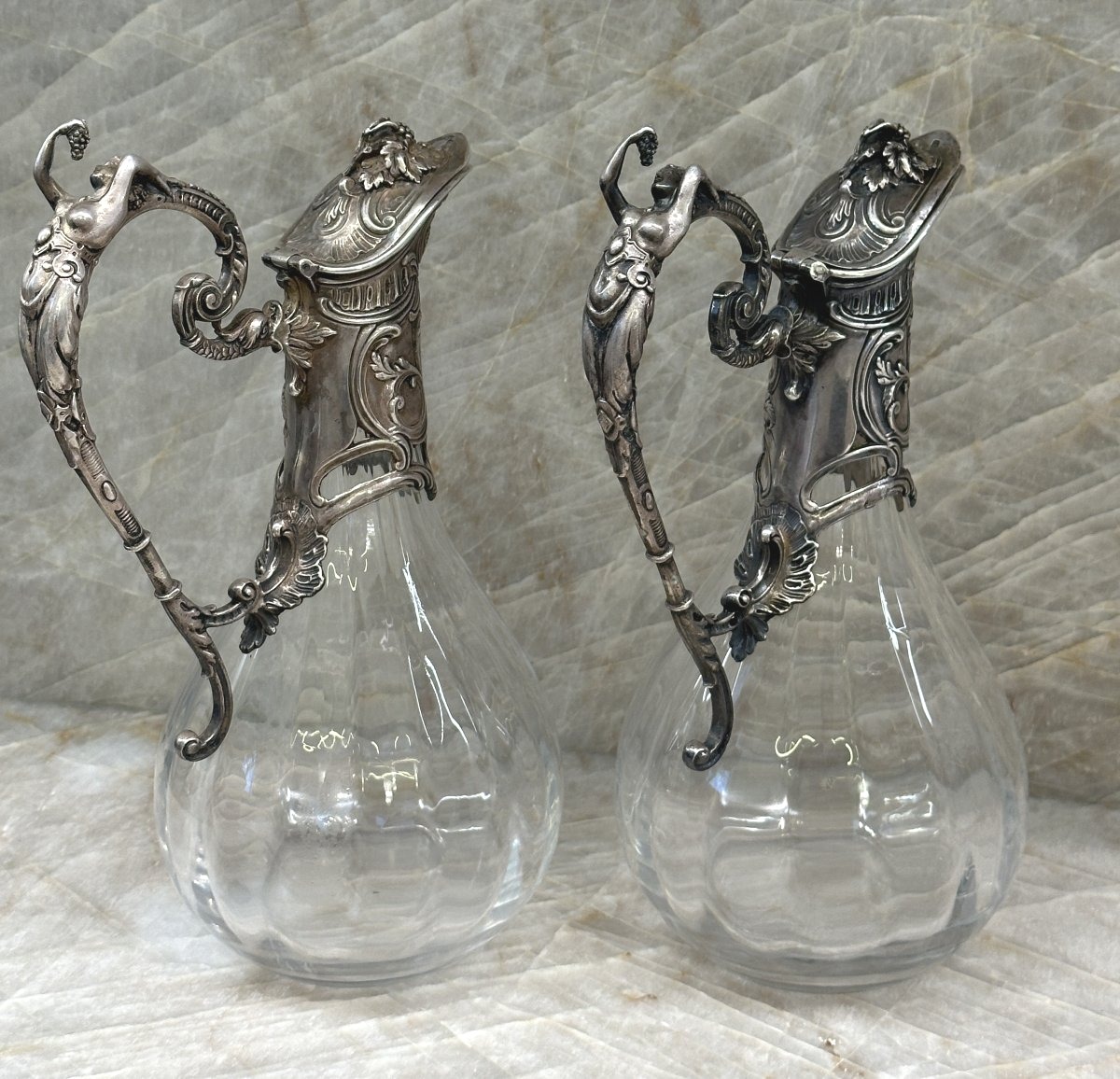 Paire de Carafes en Argent, France , XIXe siècle