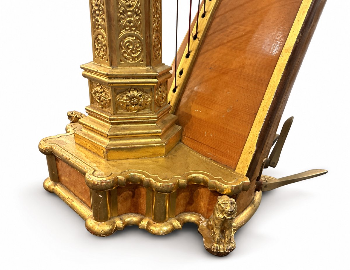 Harpe Néogothique par Érard, XIXe siècle-photo-4