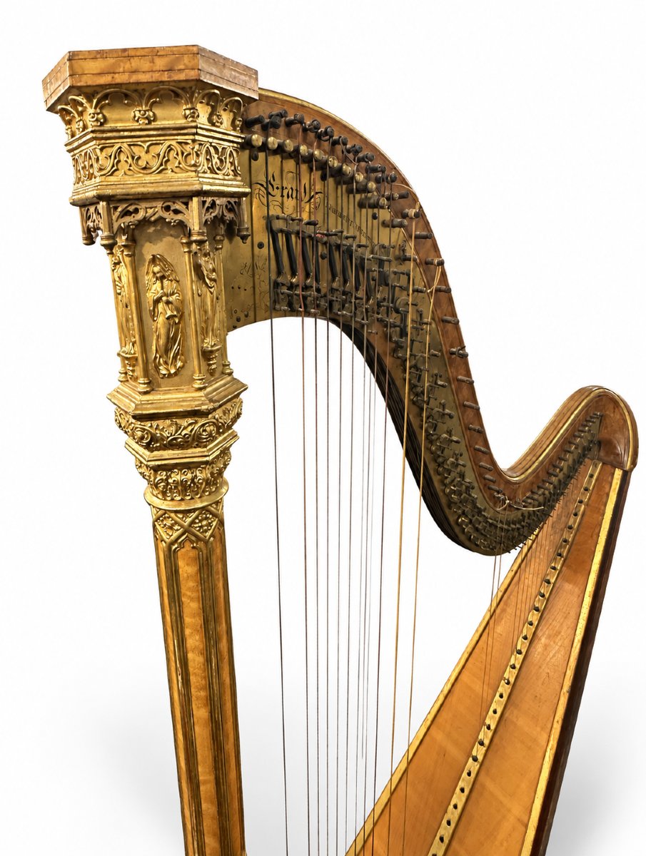 Harpe Néogothique par Érard, XIXe siècle-photo-1