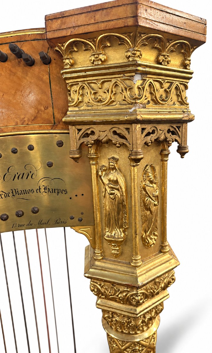 Harpe Néogothique par Érard, XIXe siècle-photo-2