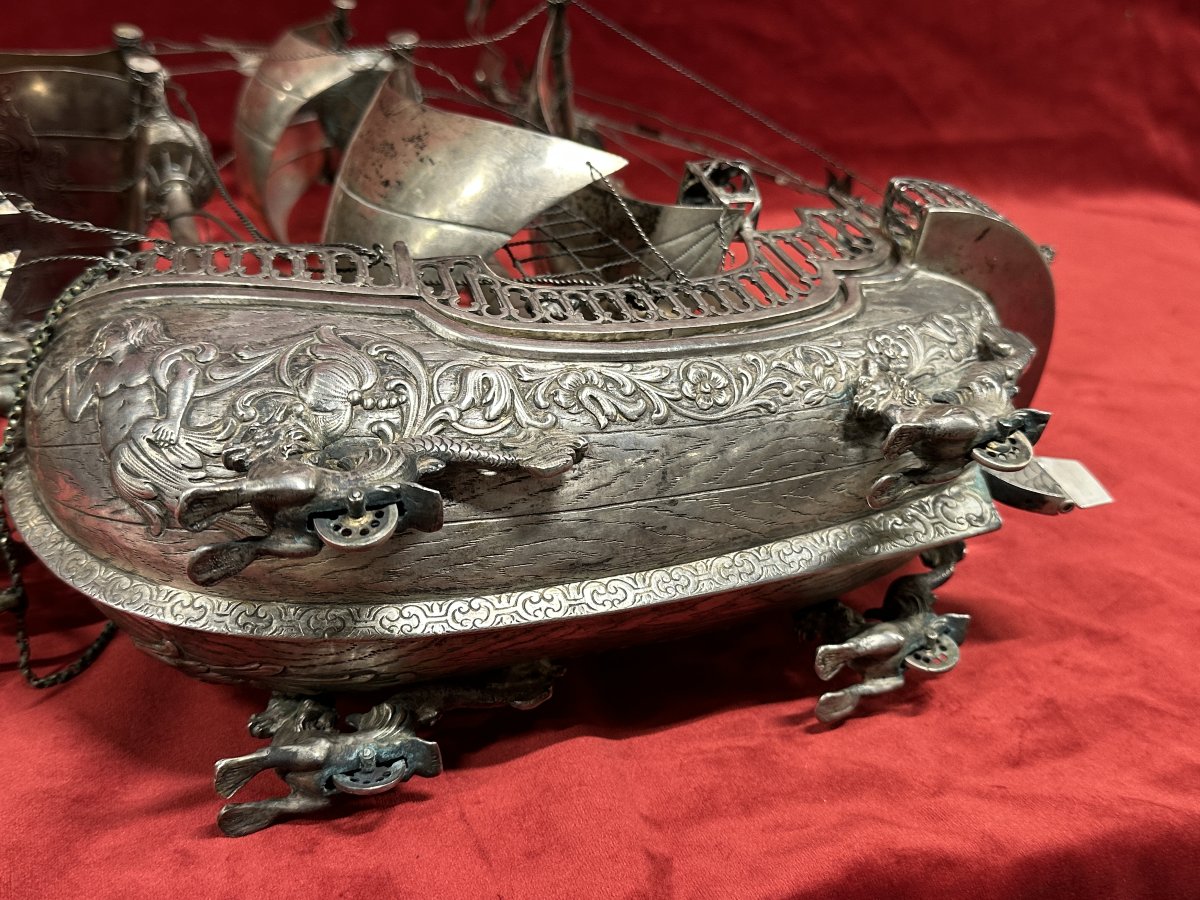 Nef en Argent par Neresheimer & Söhne, Hanau, Allemande, vers 1890-photo-7