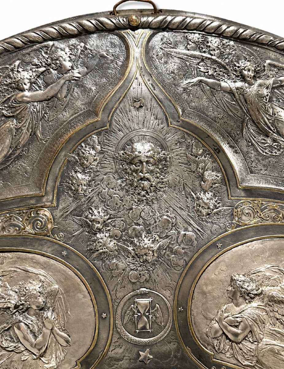 Elkington & Co. – Important Bouclier “Milton Shield” d’après Morel-Ladeuil, 1866-photo-2