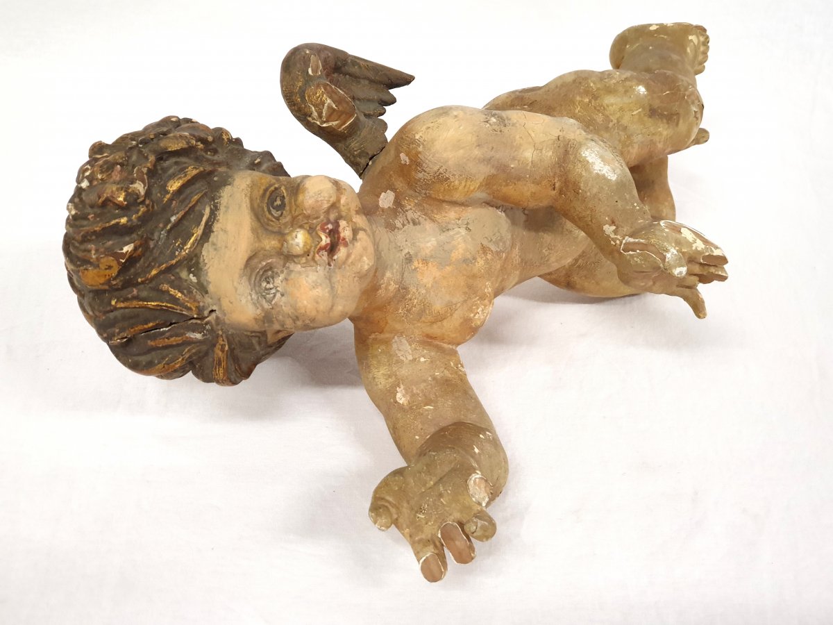 Cupid Baroque Carved 18th Century-photo-3