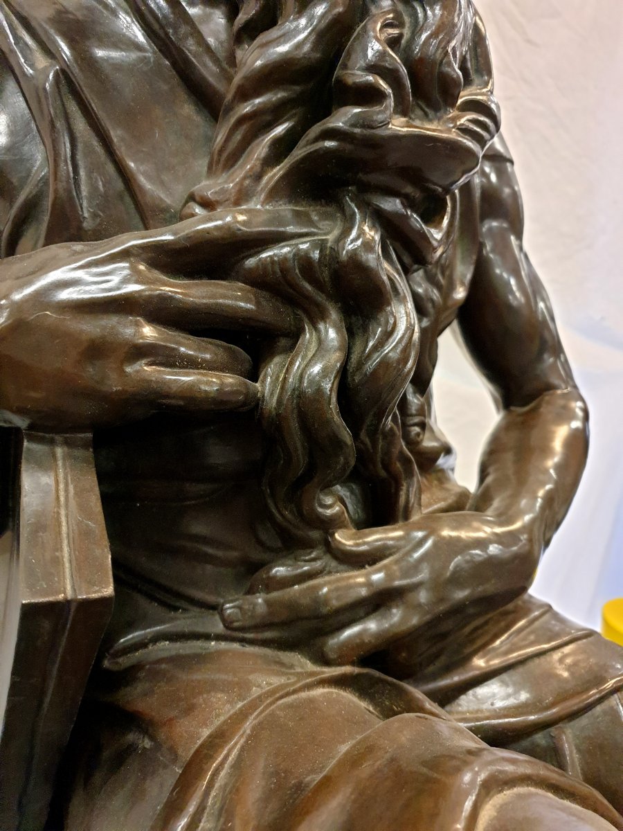 Large Bronze Figure Moses Barbedienne Michelangelo-photo-1