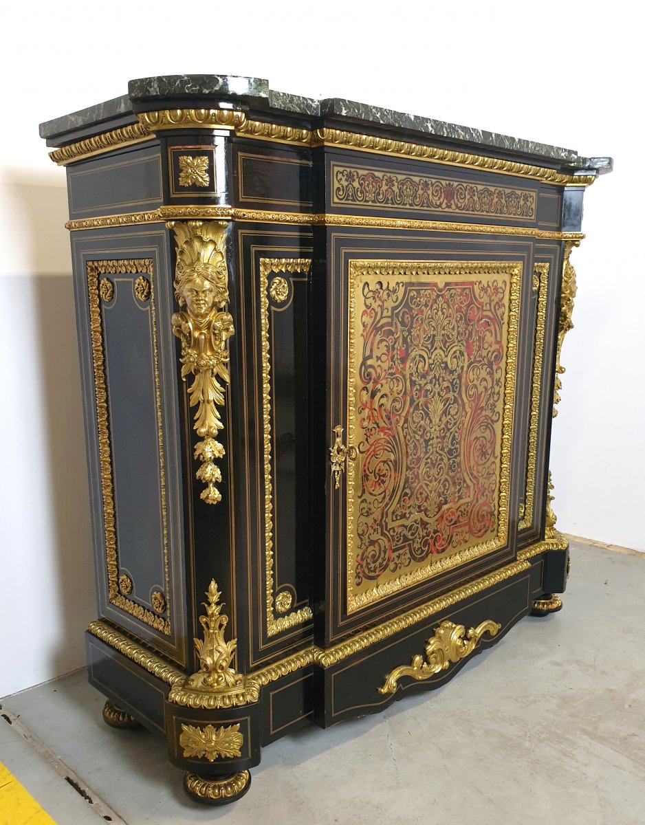 Meuble d'Appui Boulle Marqueterie Signee Wassmus-photo-2