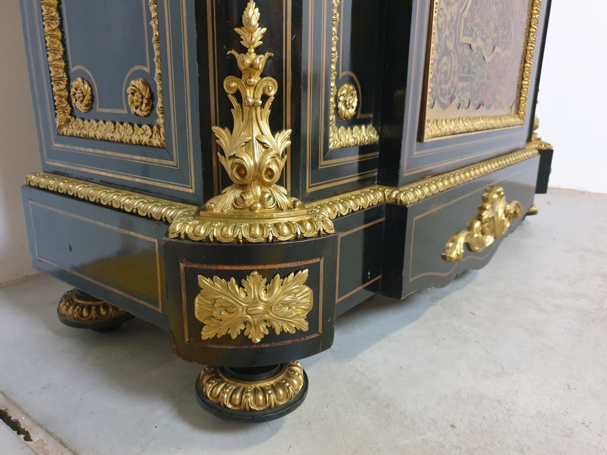 Meuble d'Appui Boulle Marqueterie Signee Wassmus-photo-3