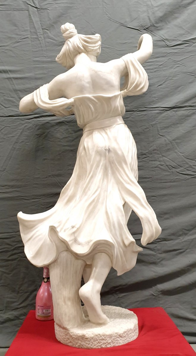 Grande Figure En Marbre 150 Cm La Danseur Carrara Statuario E. Drouot Art Nouveau-photo-2