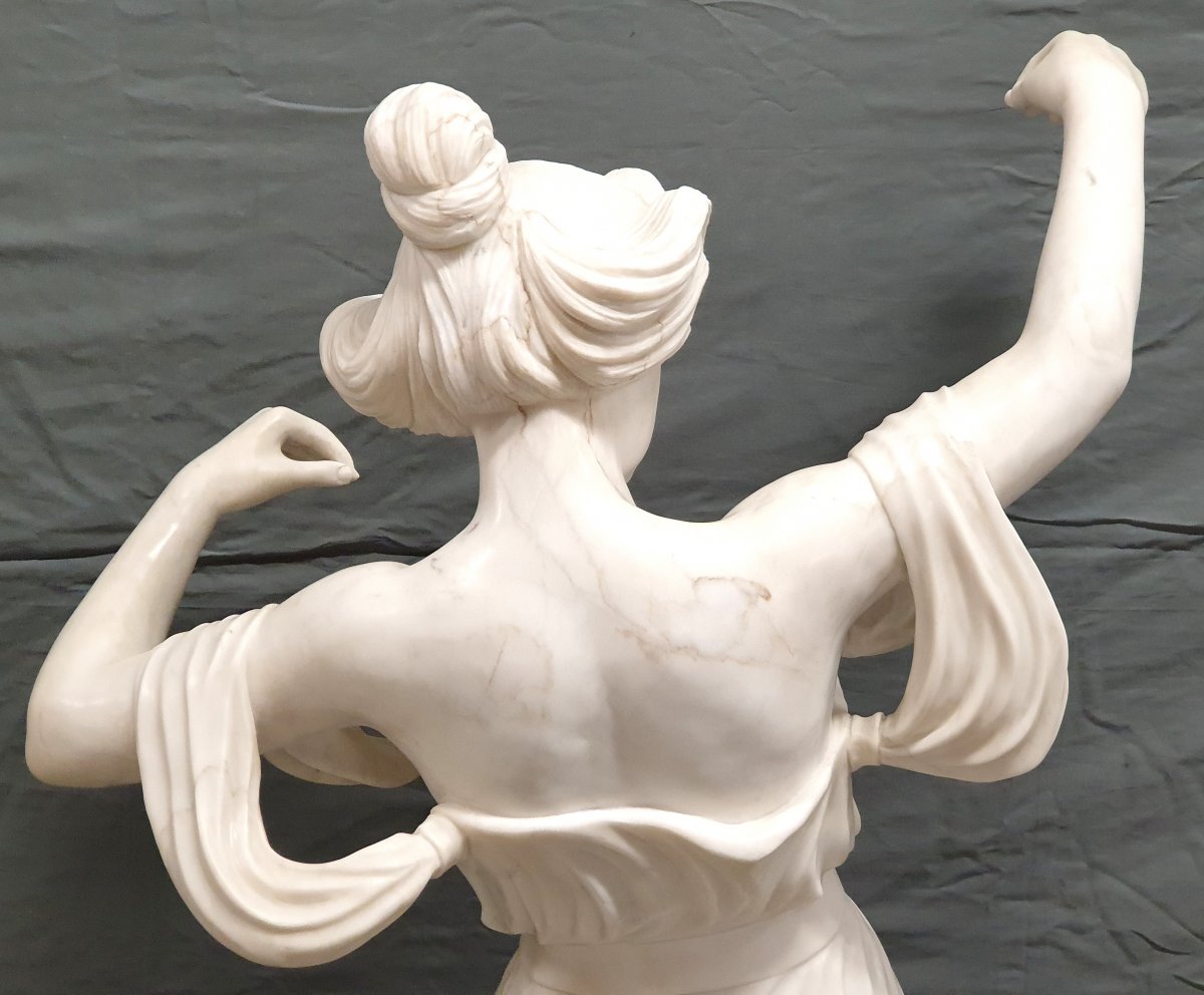 Grande Figure En Marbre 150 Cm La Danseur Carrara Statuario E. Drouot Art Nouveau-photo-2