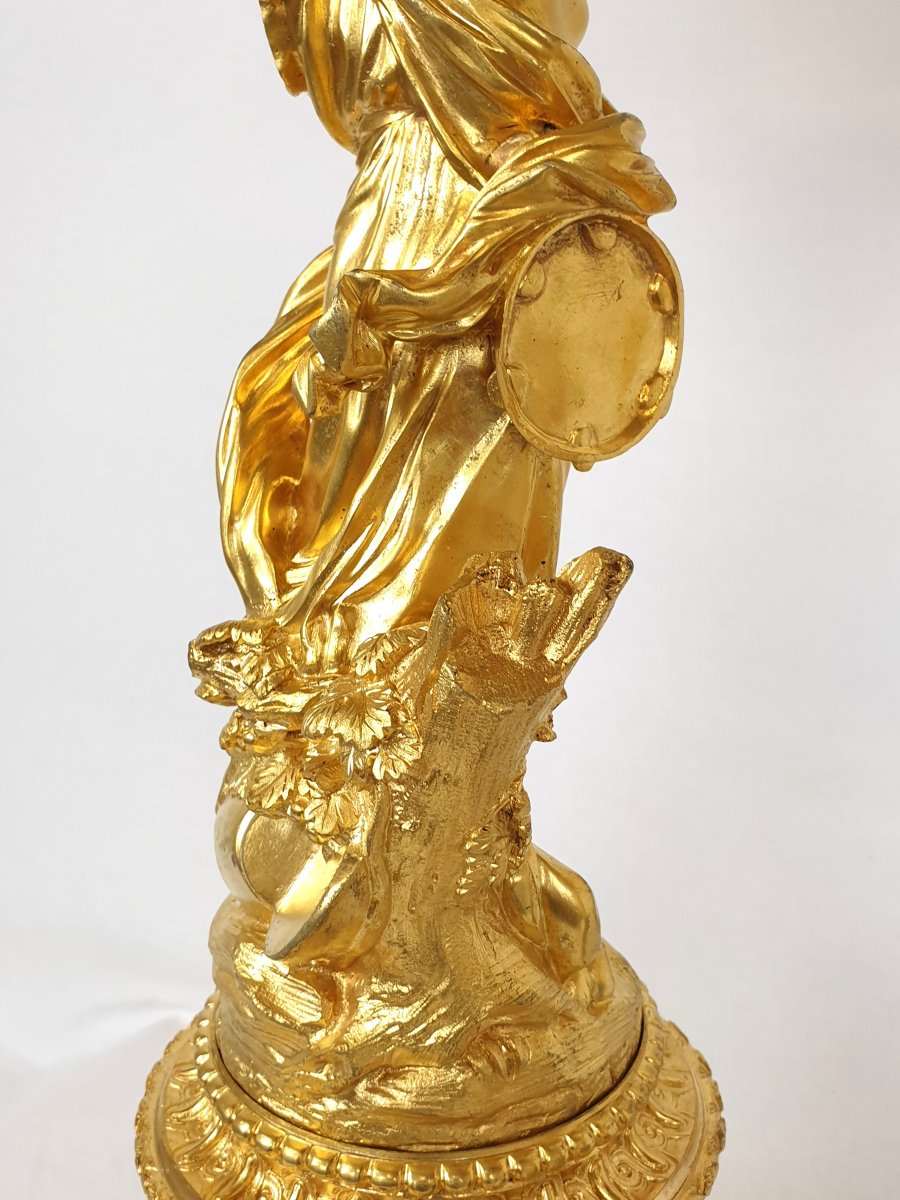 Paire De Candélabres Figurale Sevres Bronze Dore 85 Cm-photo-5