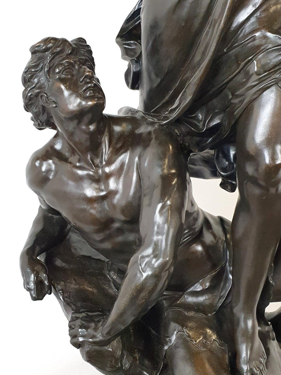 Important Bronze Figure 126 Cm E. Picault 19th Century-photo-1