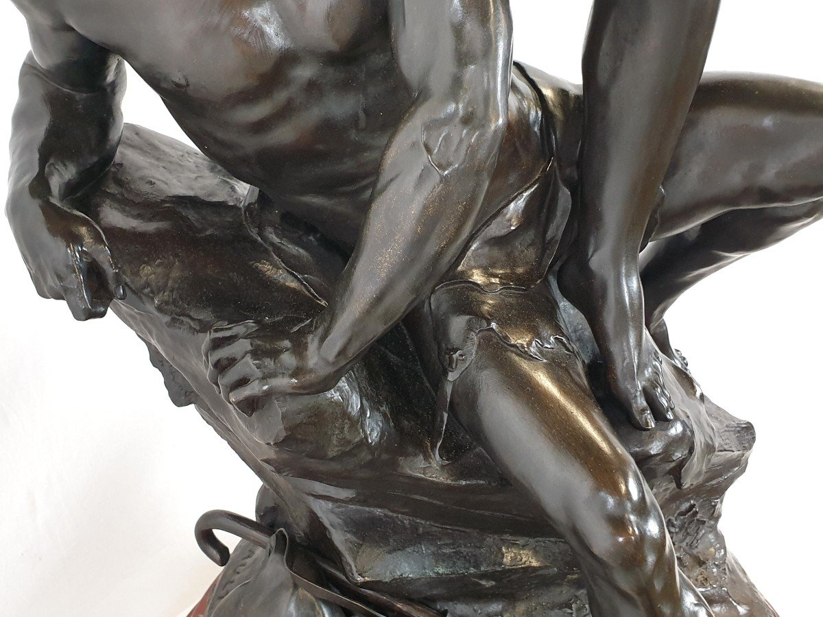 Important Bronze Figure 126 Cm E. Picault 19th Century-photo-8