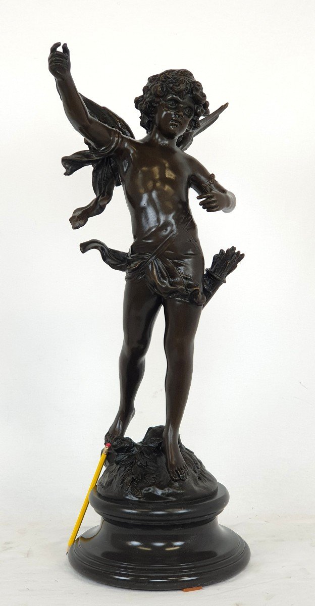 Figure En Bronze Cupidon 71 Cm Aug. Moreau-photo-2