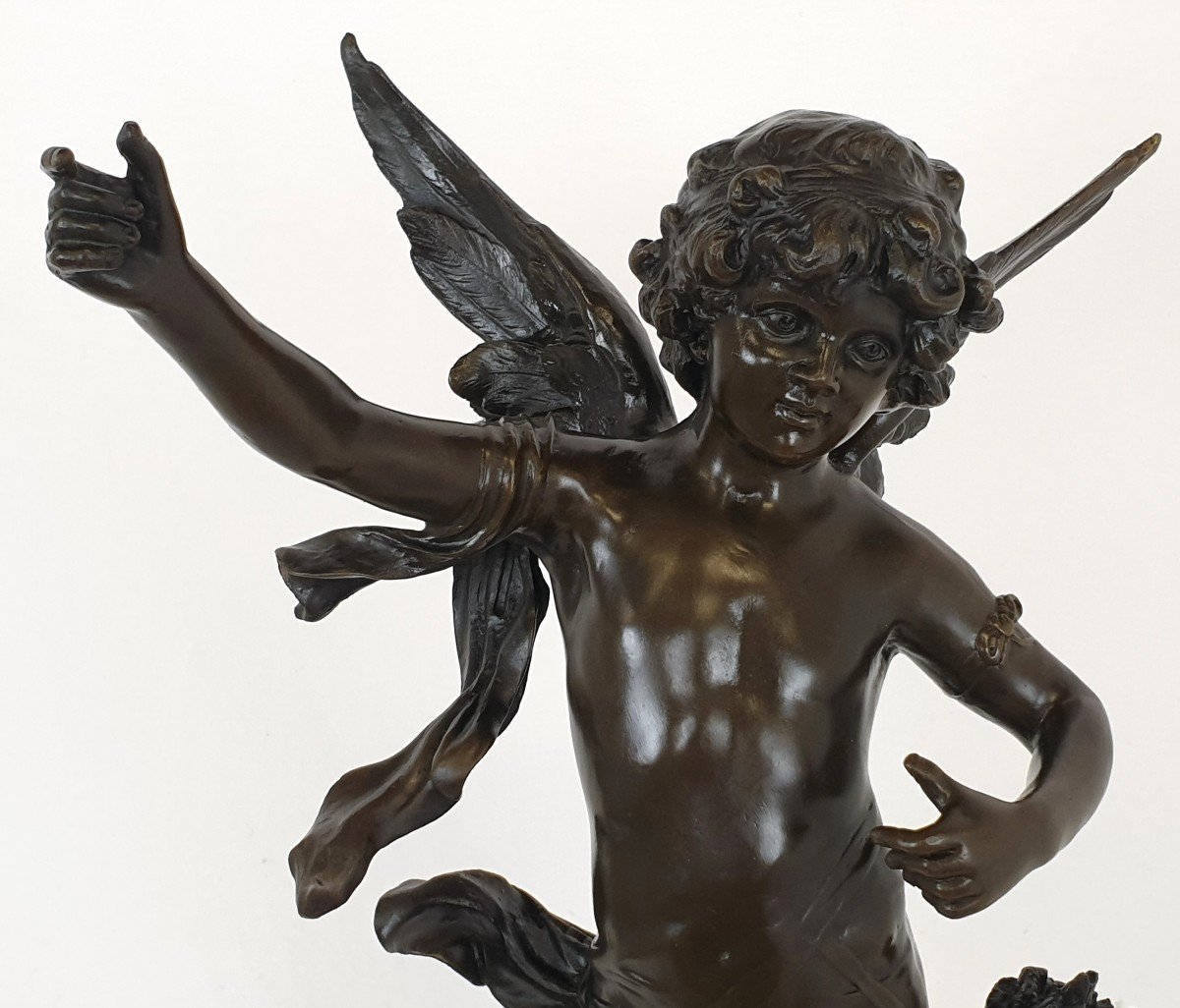 Figure En Bronze Cupidon 71 Cm Aug. Moreau-photo-2