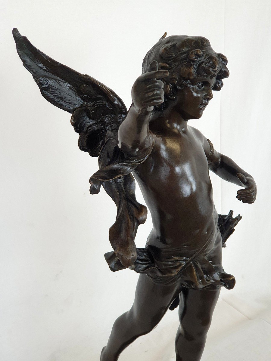 Figure En Bronze Cupidon 71 Cm Aug. Moreau-photo-4