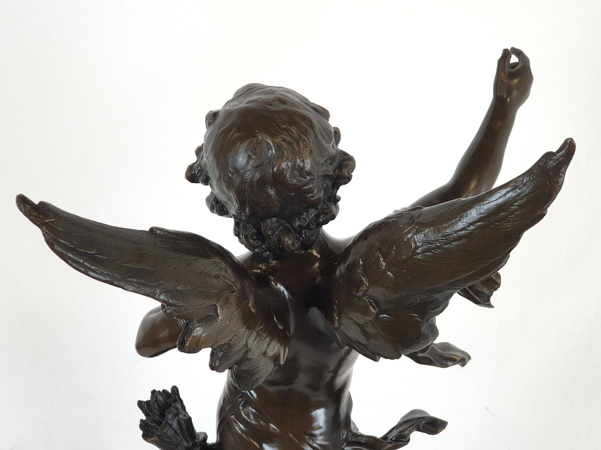 Figure En Bronze Cupidon 71 Cm Aug. Moreau-photo-7