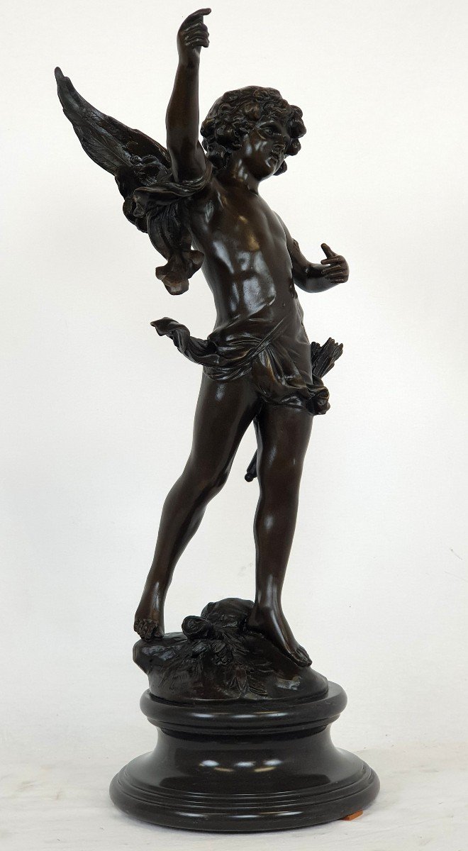 Figure En Bronze Cupidon 71 Cm Aug. Moreau
