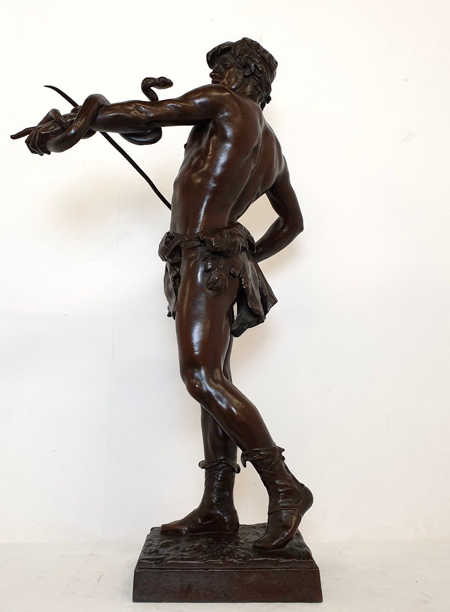 Bronze Figure Fascinator Eug. Marioton 85 Cm-photo-2