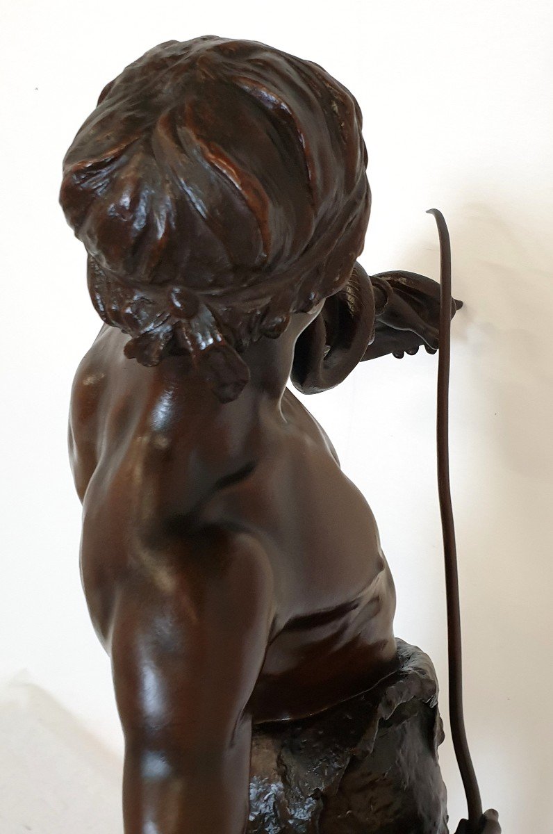 Bronze Figure Fascinator Eug. Marioton 85 Cm-photo-7