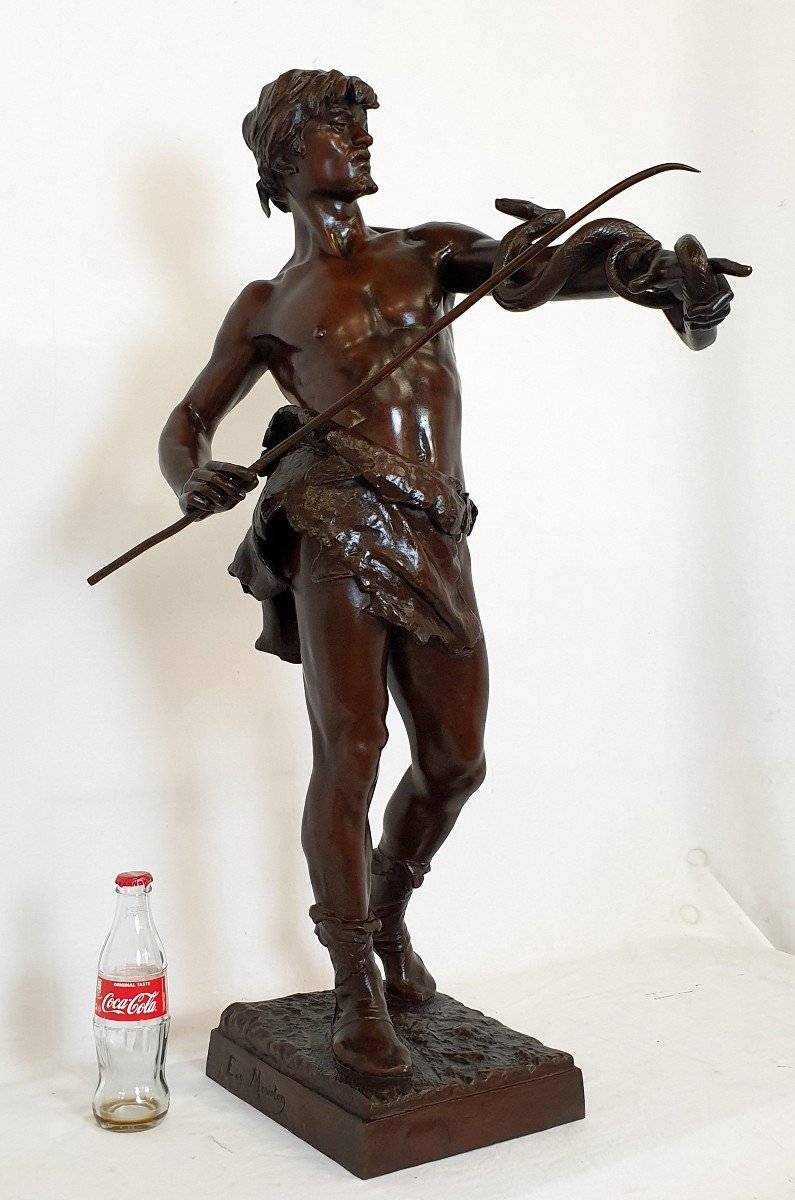 Bronze Figure Fascinator Eug. Marioton 85 Cm
