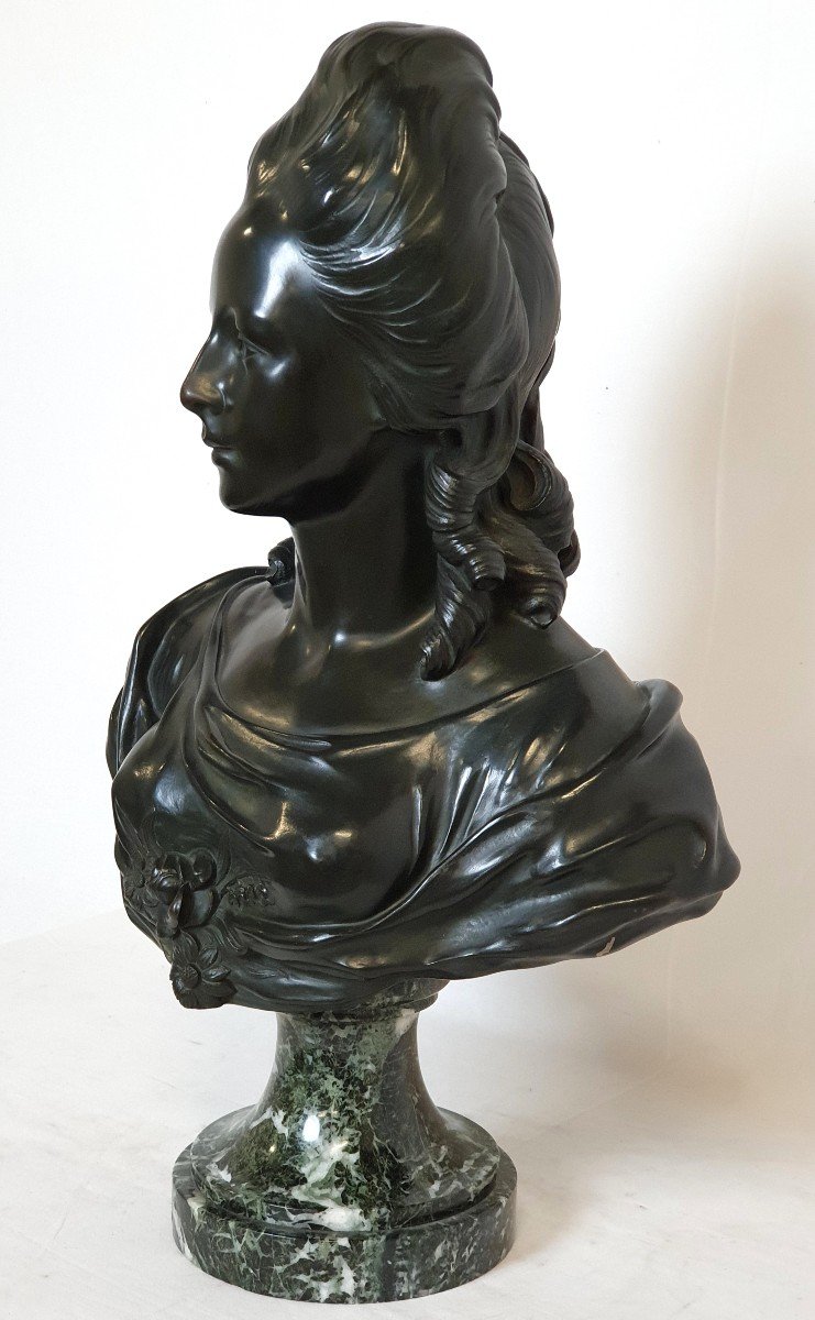 Bust Of Marie-antoinette In Bronze 59 Cm Signed Nelson-photo-2