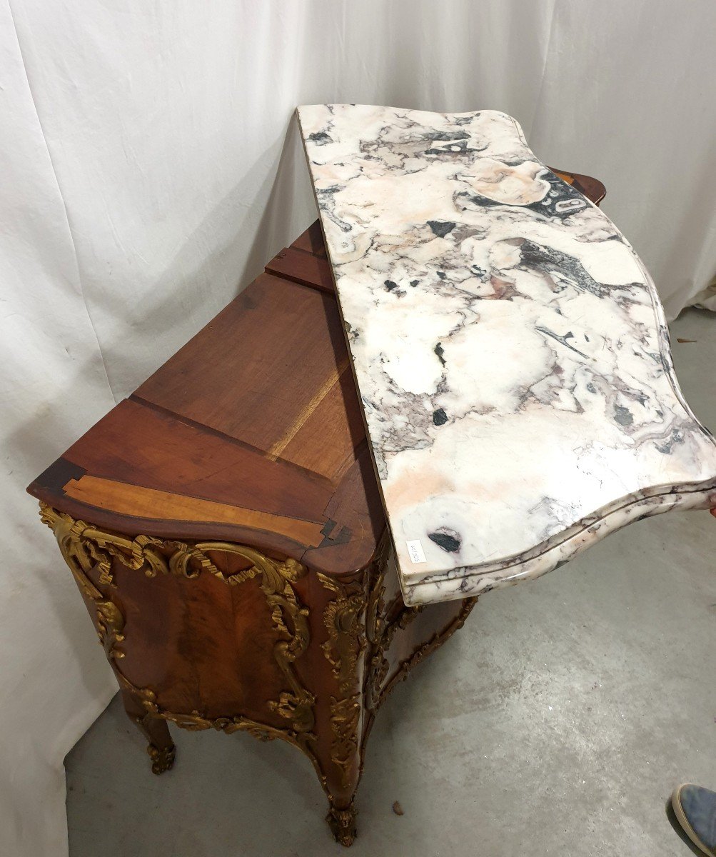 Commode Louis XVI Bronze Dore Medaille Marble-photo-7