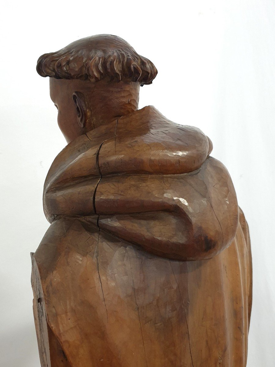 Sacred Figure Of St.antonie XVII In Wood 117 Cm-photo-7