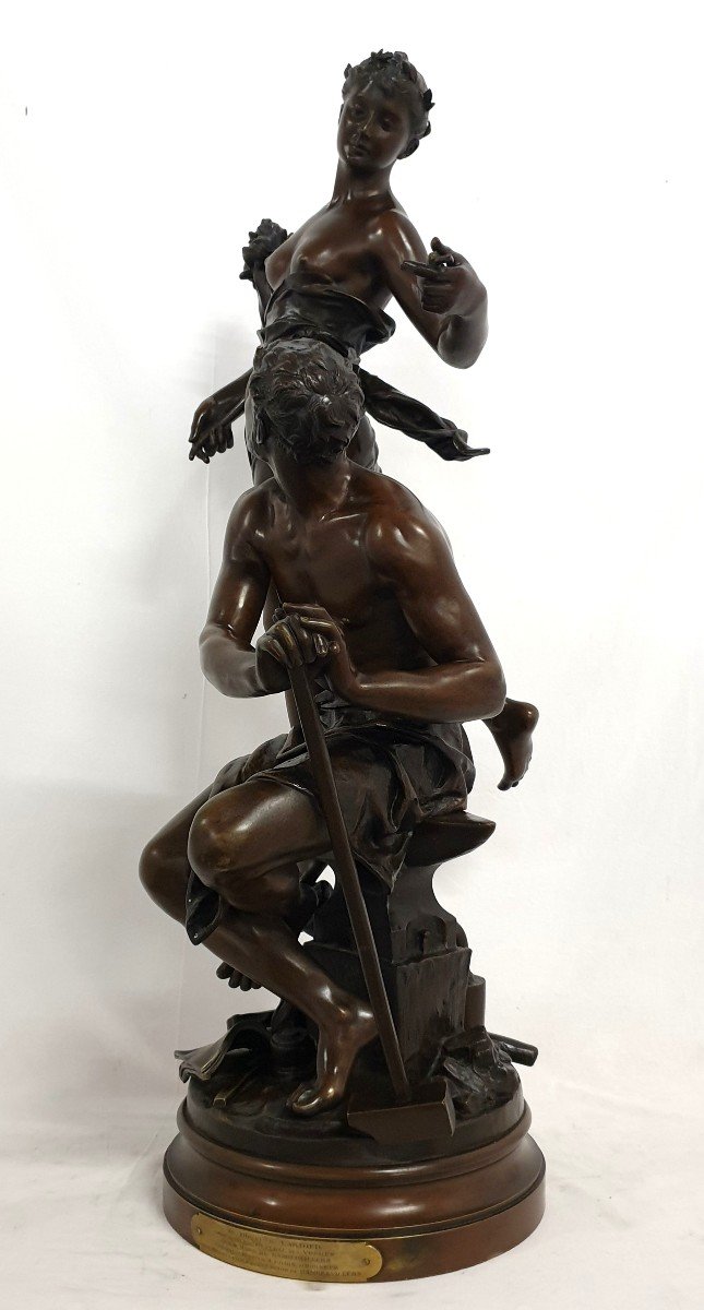 Grand Figure En Bronze Jacques Perin 101 Cm-photo-2