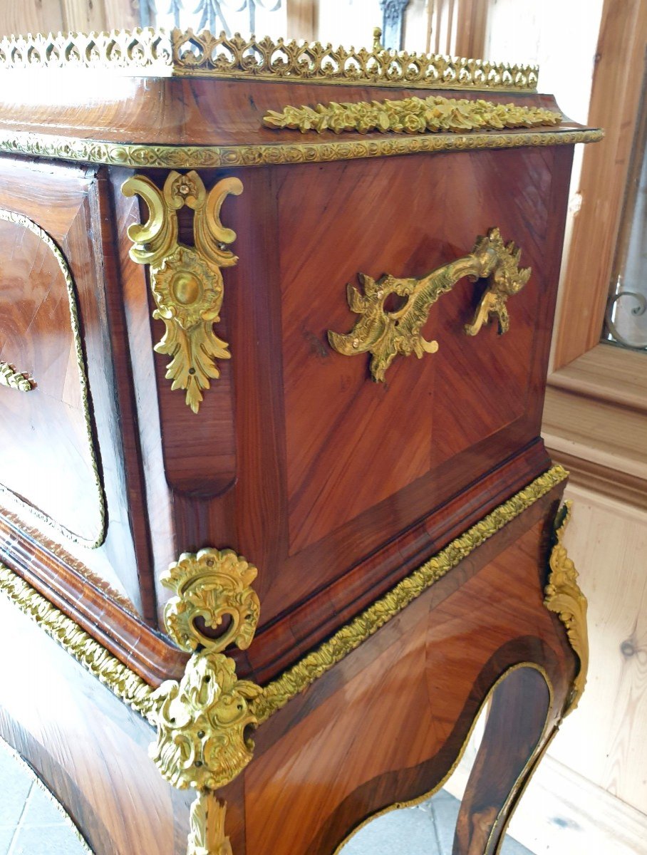 Jardiniere Napoleon III Rosewood Bronze Porcelain 19th Century-photo-3