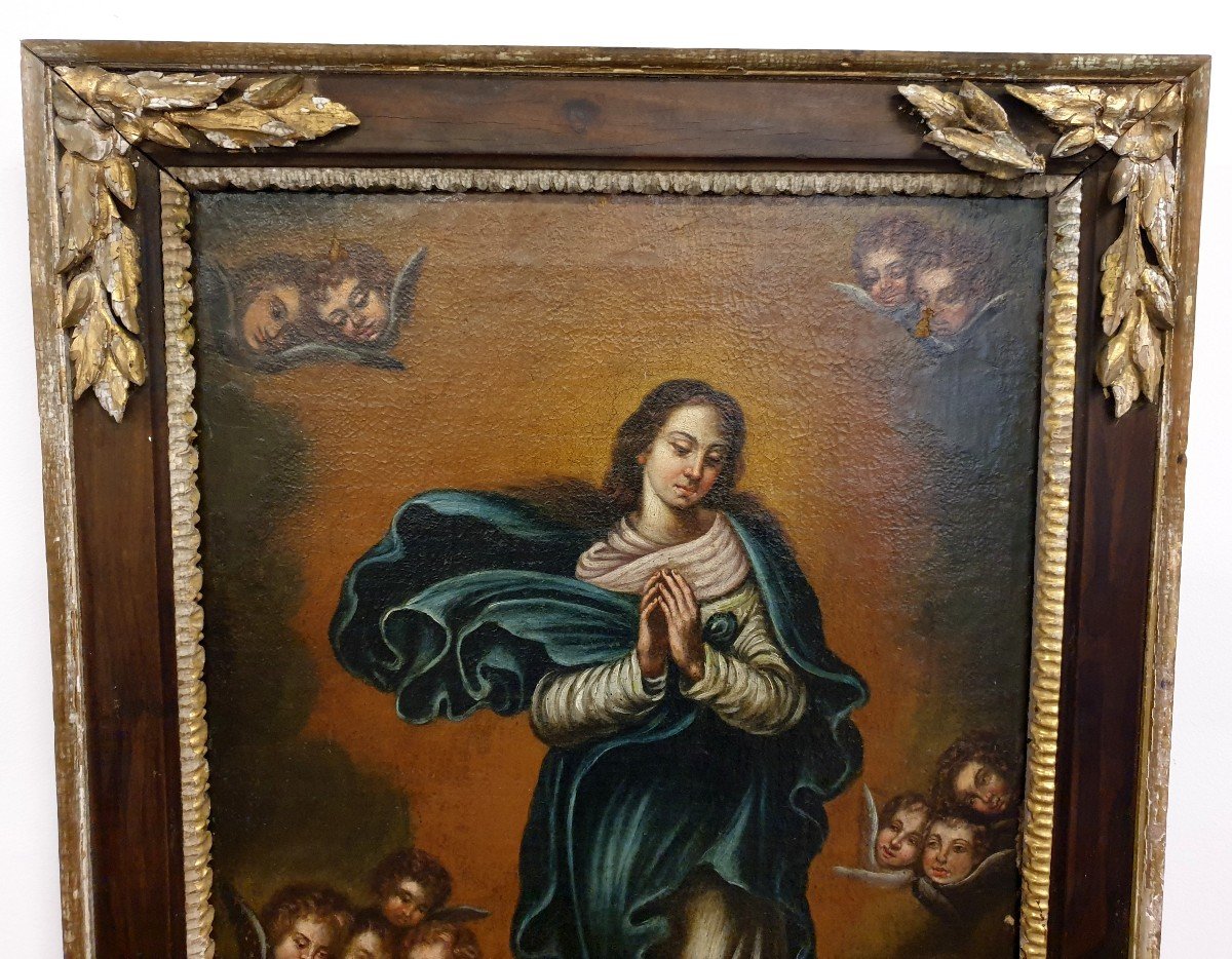 Oil On Canvas Immaculata 18th Century-photo-2