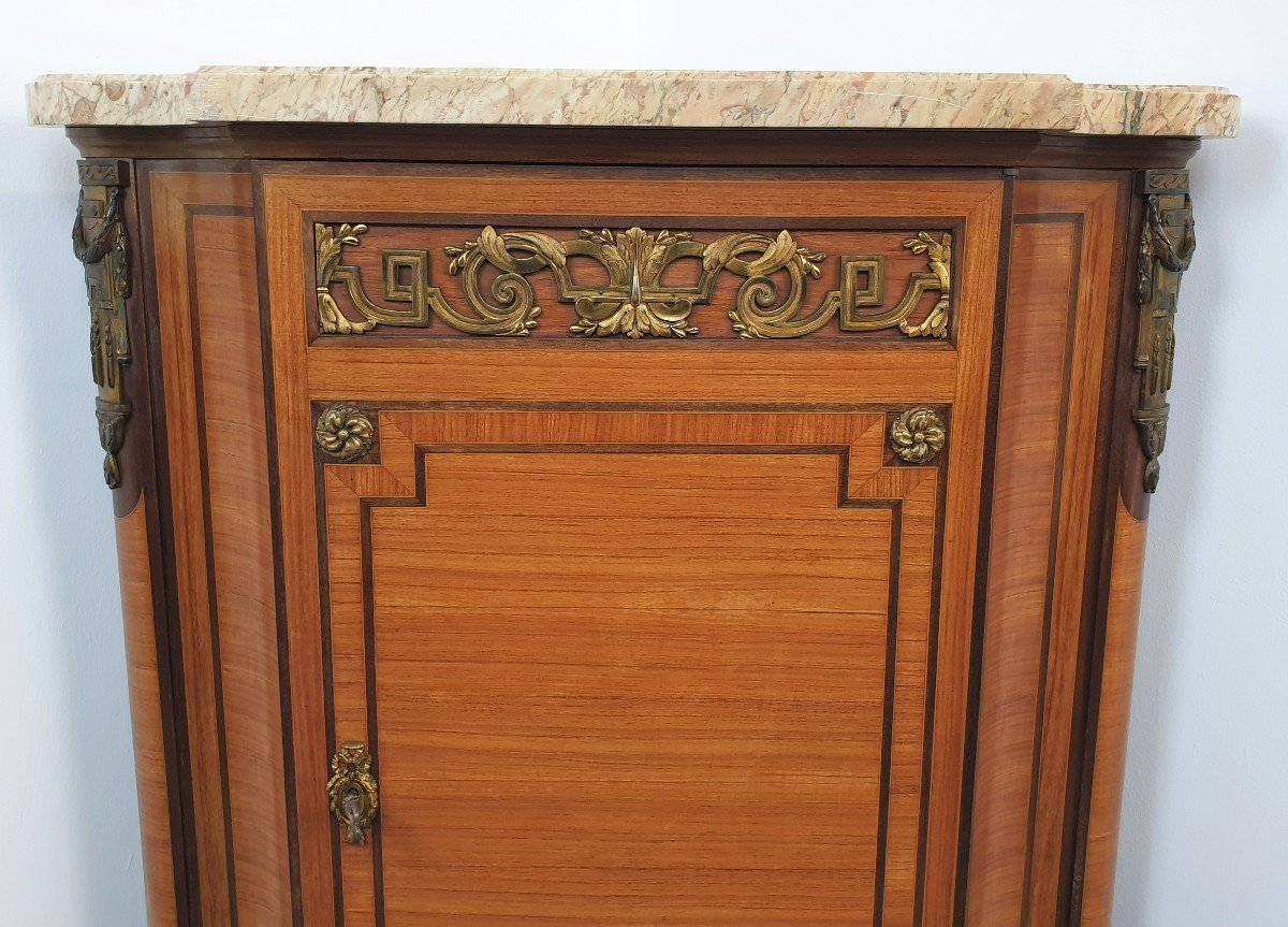 Napoleon III Bronze Marquetry Corner Cabinet-photo-3