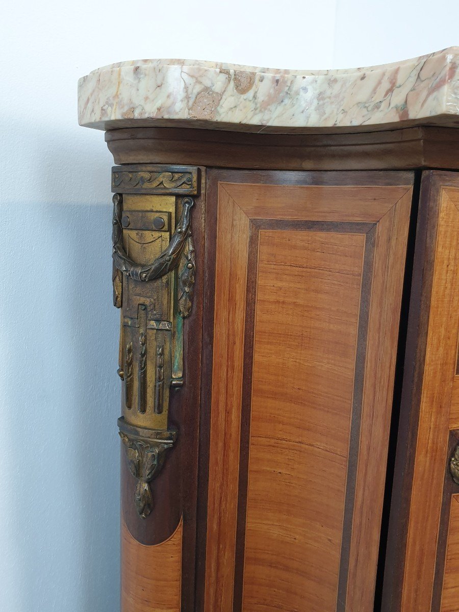 Napoleon III Bronze Marquetry Corner Cabinet-photo-5