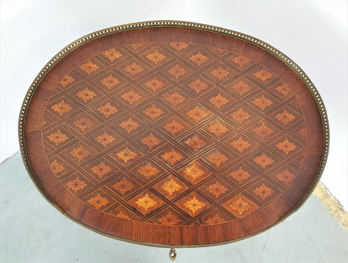 Napoleon III Bronze Marquetry Table-photo-2