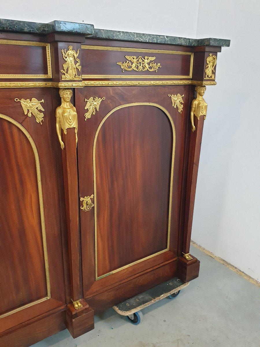 Monumental Buffet Empire 292 Cm Maison Krieger Bronze Dore Mahogany High Quality-photo-1