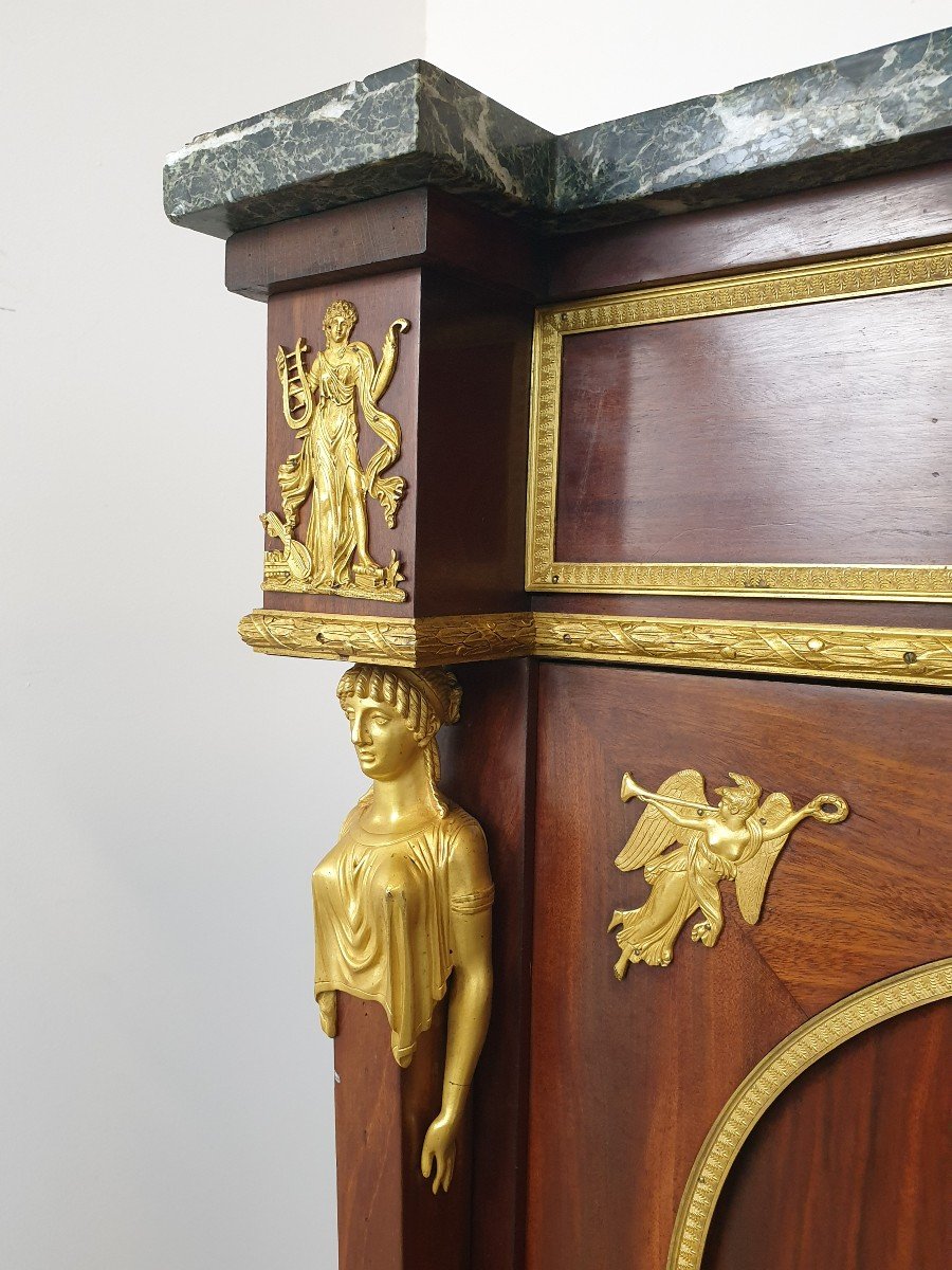Monumental Buffet Empire 292 Cm Maison Krieger Bronze Dore Mahogany High Quality-photo-2
