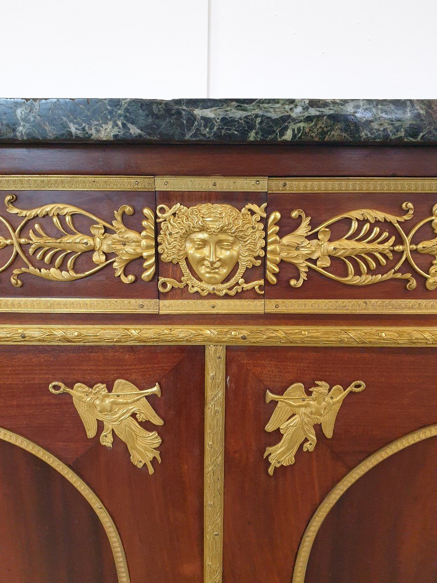 Monumental Buffet Empire 292 Cm Maison Krieger Bronze Dore Mahogany High Quality-photo-6
