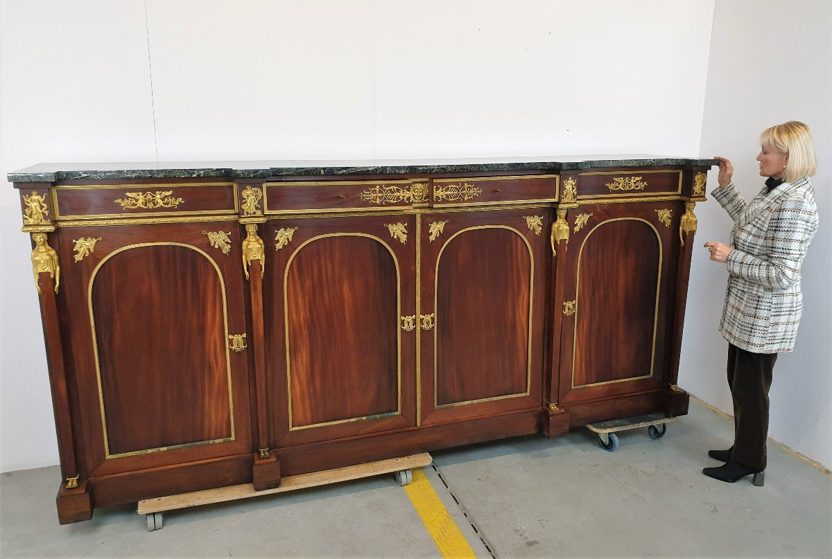 Monumental Buffet Empire 292 Cm Maison Krieger Bronze Dore Mahogany High Quality