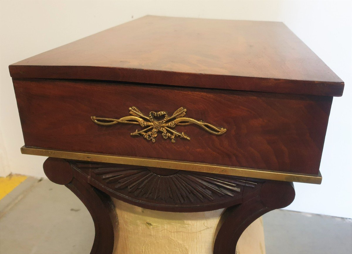 Table Biedermeier Acajou Bronze 19eme Siecle-photo-6