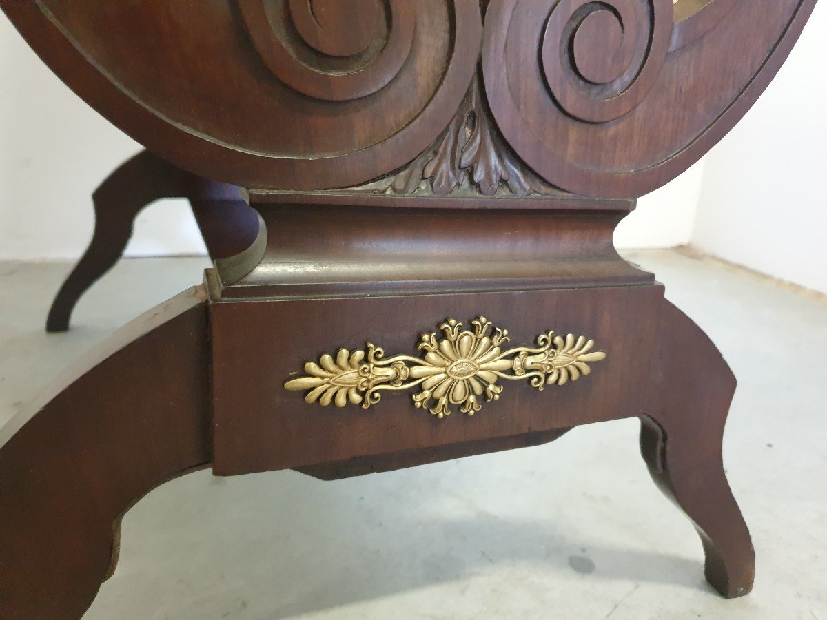 Table Biedermeier Acajou Bronze 19eme Siecle-photo-8