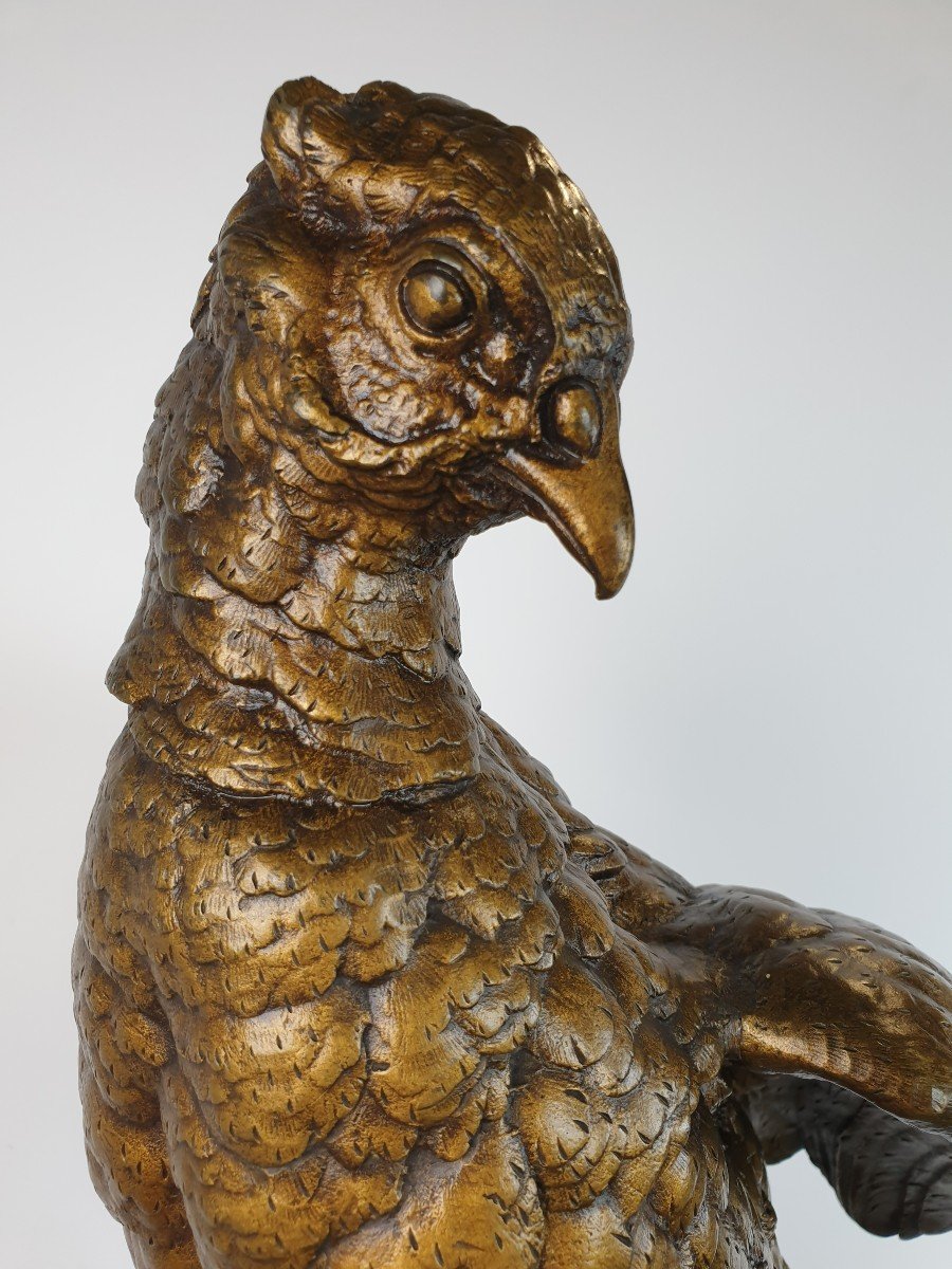 Figure En Bronze Faisan Alfred Dubucand 71 cm XIXe-photo-8