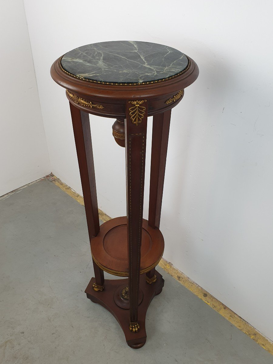 Column Empire Mahogany Marble Bronze 19th Century-photo-3