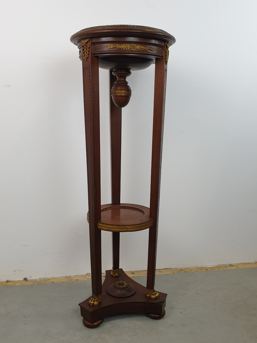Column Empire Mahogany Marble Bronze 19th Century-photo-4
