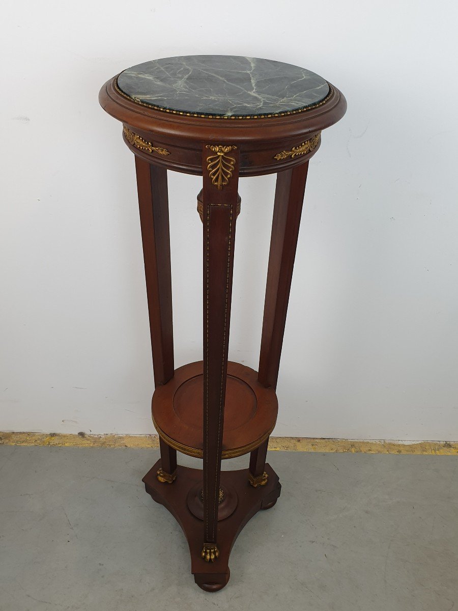 Column Empire Mahogany Marble Bronze 19th Century-photo-6